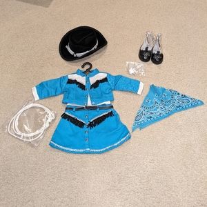 American Girl Rootin Tootin Cowgirl Outfit EUC AGOT no mask or treat bucket